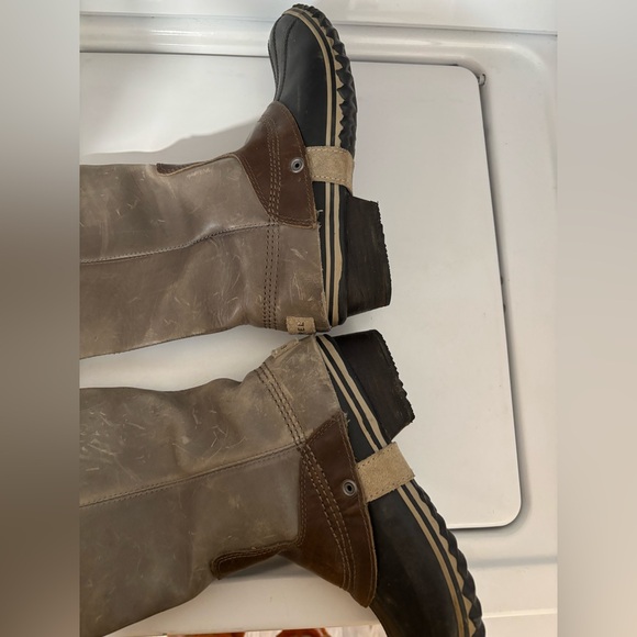 SOREL SLIMPACK TALL BOOTS Size 8 Equestrian Riding Leather Shale Gray Rain Snow - Picture 9 of 12